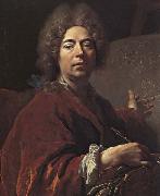 Nicolas de Largilliere Self-Portrait Painting an Annunciation oil painting reproduction